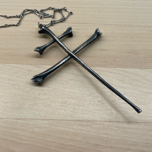 Blood Milk As Above, So Below Large Lorraine Cross Sterling Necklace - Picture 2 of 6